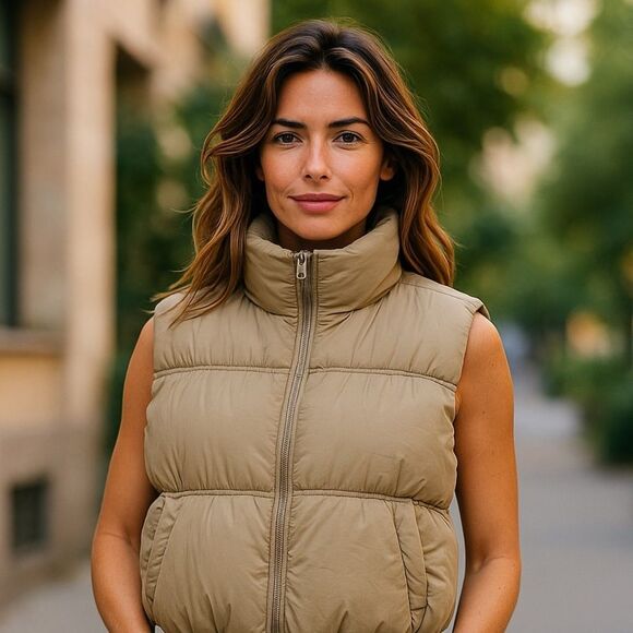 Love Tree NWT khaki Puffer Vest - Picture 1 of 4